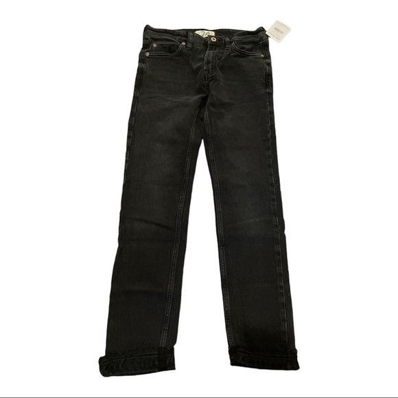 Free people We The Free Cuffed Slim Boyfriend Jean in Faded Black - Picture 2 of 14